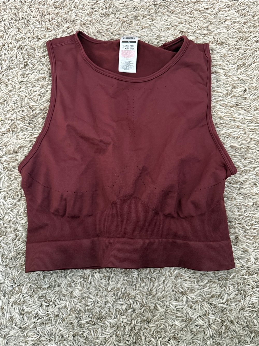 Gymshark Burgundy Seamless Crop Tank